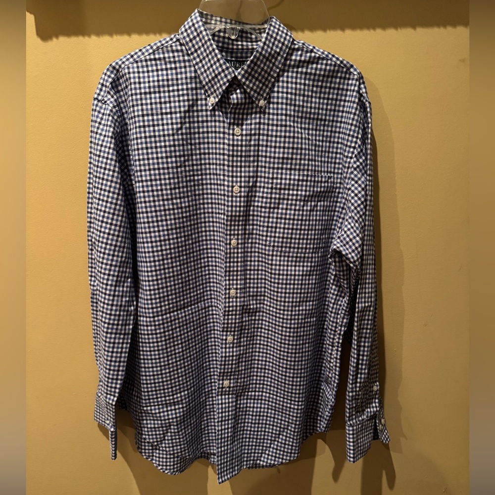 Ralph Lauren Blue & White Gingham Button-Down Shirt